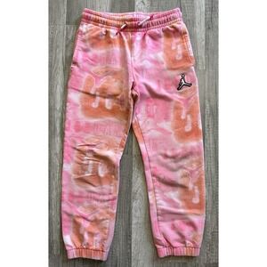 Nike Air Jordan Jumpman Youth Girl's M Cotton Sweatpants Pink Tie Dye